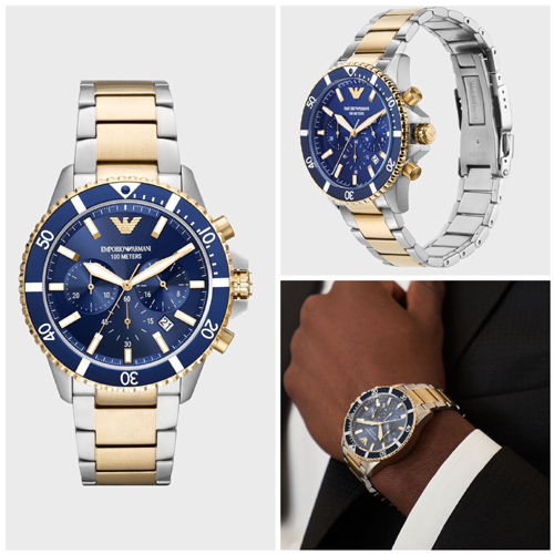 Luxury Chronograph Two Tone Mens Watch