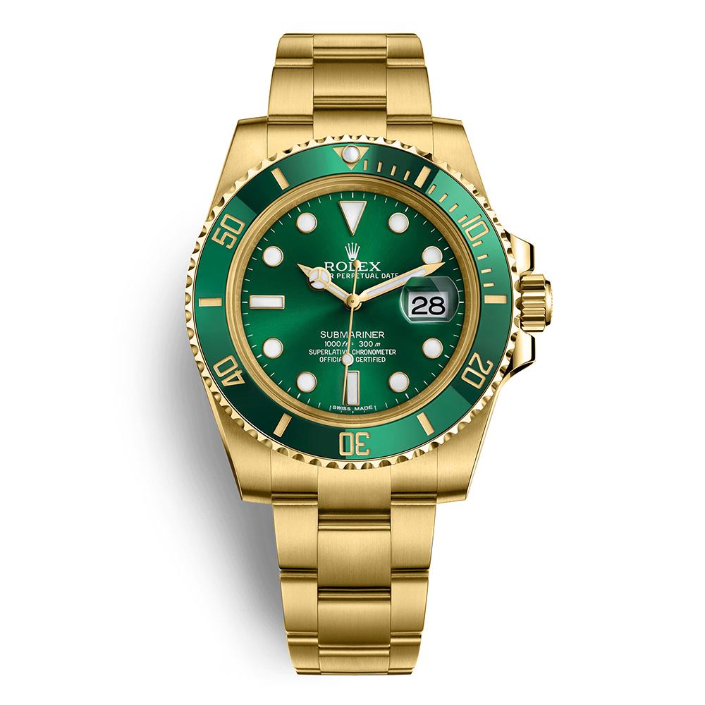 Luxury Watch Submariner Date Oyster Full Gold With Green Dial