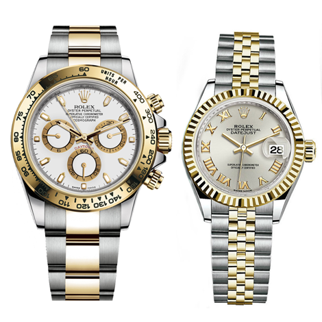 Luxury Watch Daytona Gold Silver Couple